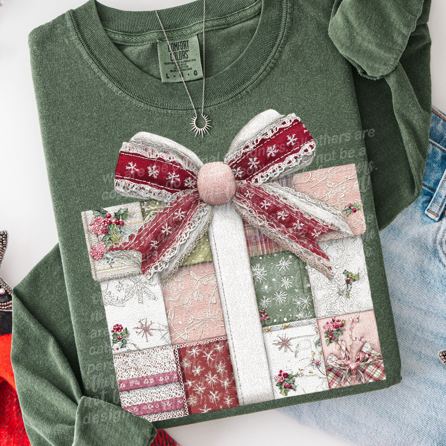 Gift Box (Patchwork) Full Color DTF Transfer