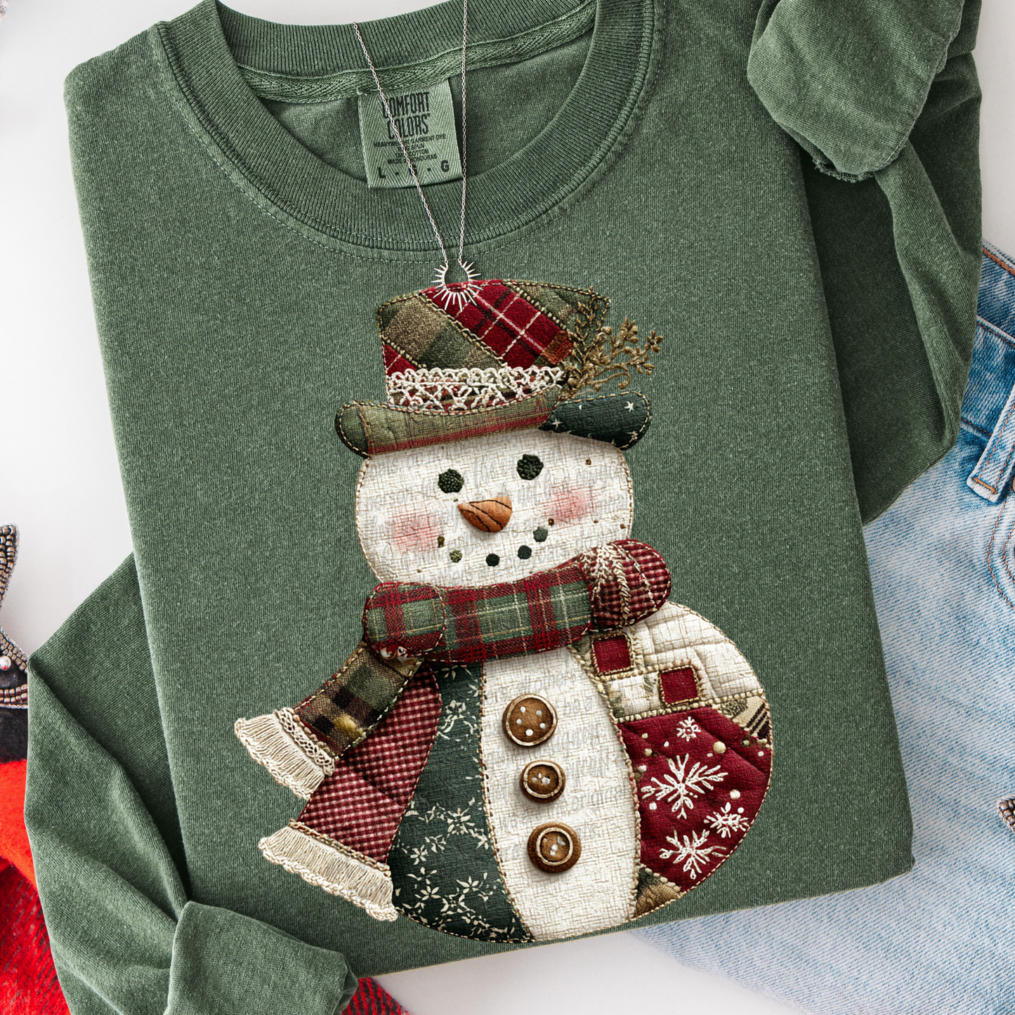 Snowman (Patchwork) Full Color DTF Transfer