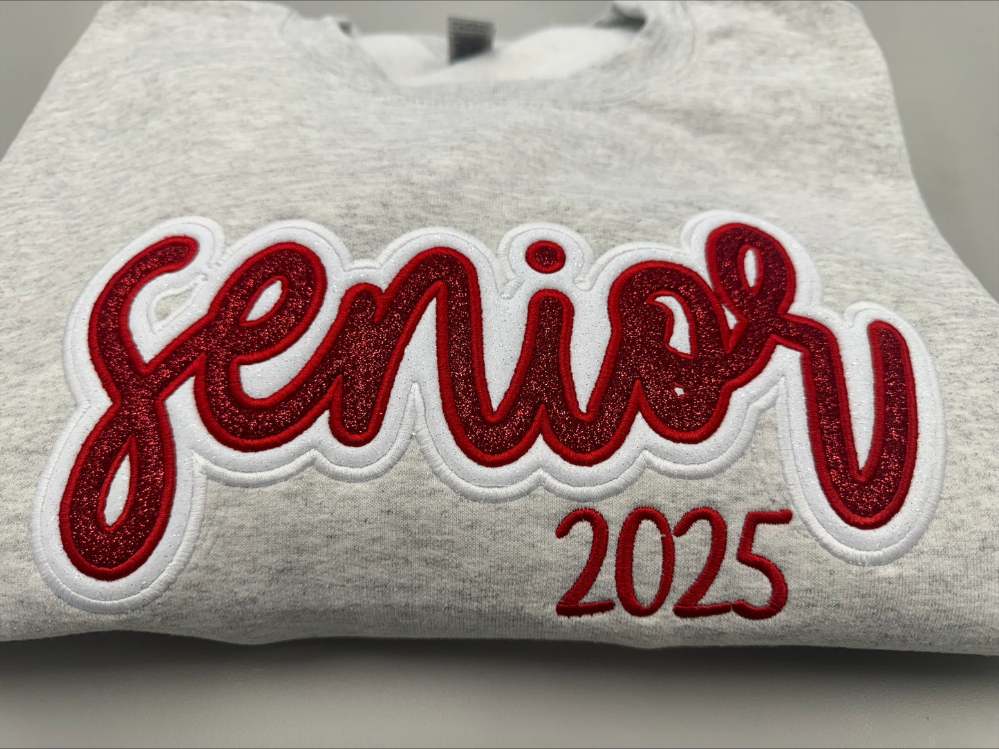 Senior 2025 Glitter Appliqué Embroidered Sweatshirt/T-Shirt