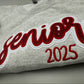 Senior 2025 Glitter Appliqué Embroidered Sweatshirt/T-Shirt