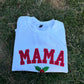 Christmas Mama Glitter Applique Embroidered Sweatshirt/T-Shirt (ANY SINGLE ONE LINE WORD)