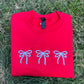 Christmas Bows 3D Puff Embroidered Sweatshirt/T-Shirt