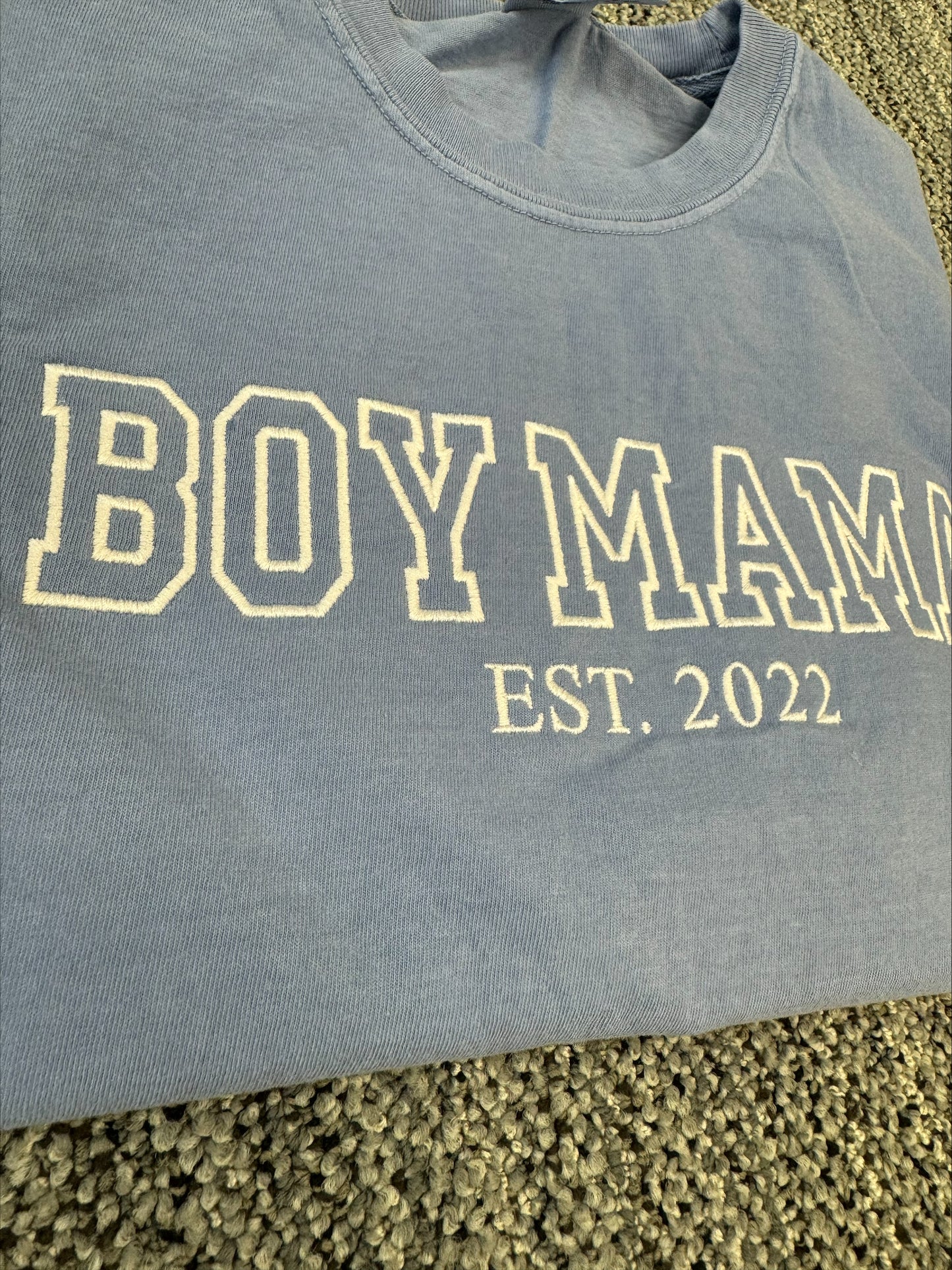 Boy Mama Est (Girl Mama) Embroidered Sweatshirt/T-Shirt