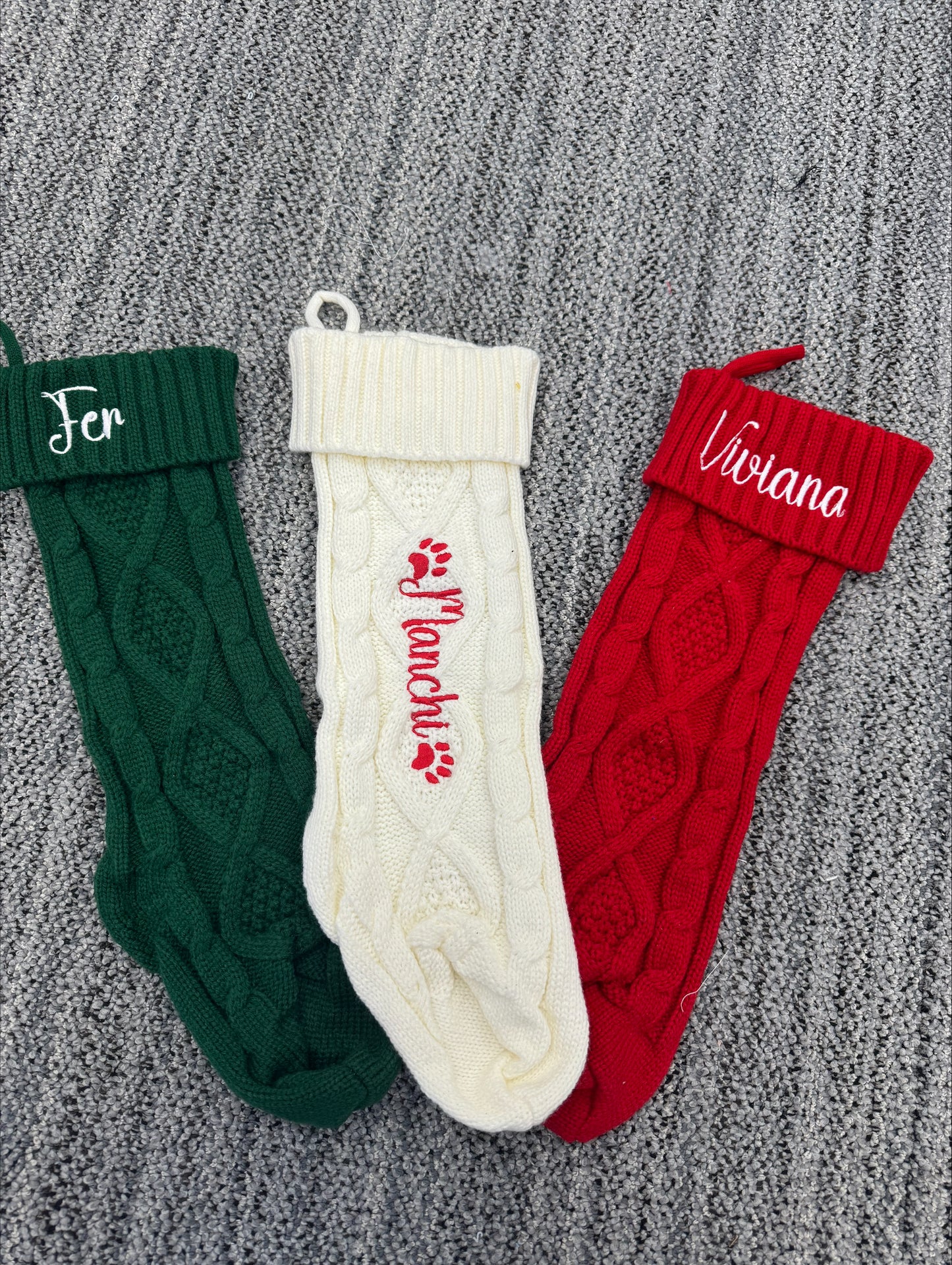 Personalized Embroidered Knit Stockings