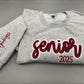 Senior 2025 Glitter Appliqué Embroidered Sweatshirt/T-Shirt