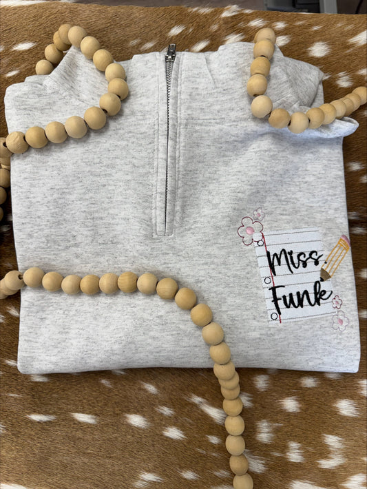 Personalized Teach Paper Embroidered Sweatshirt/T-Shirt