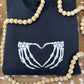 3D Skelton Heart Hands Embroidered Sweatshirt/T-Shirt