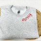 Merry Neckline Embroidered Candy Pattern Embroidered Sweatshirt/T-Shirt