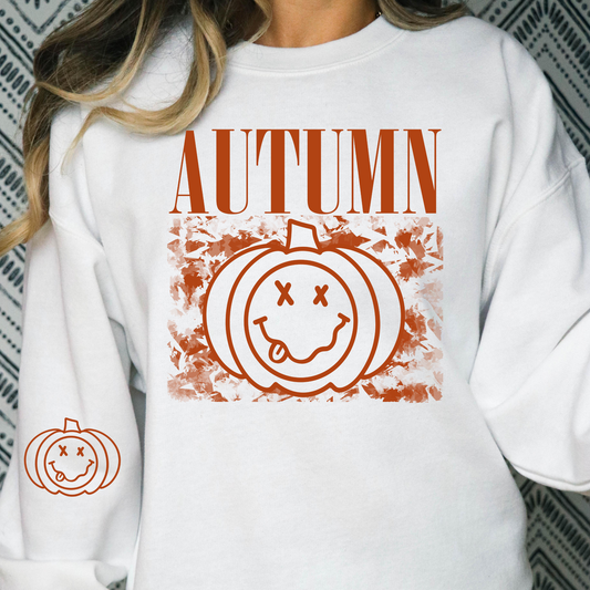 Autumn Pumpkin Smiley Full Color DTF Transfer