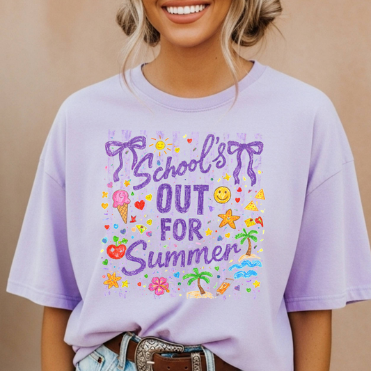 School's Out For Summer Full Color DTF Transfer