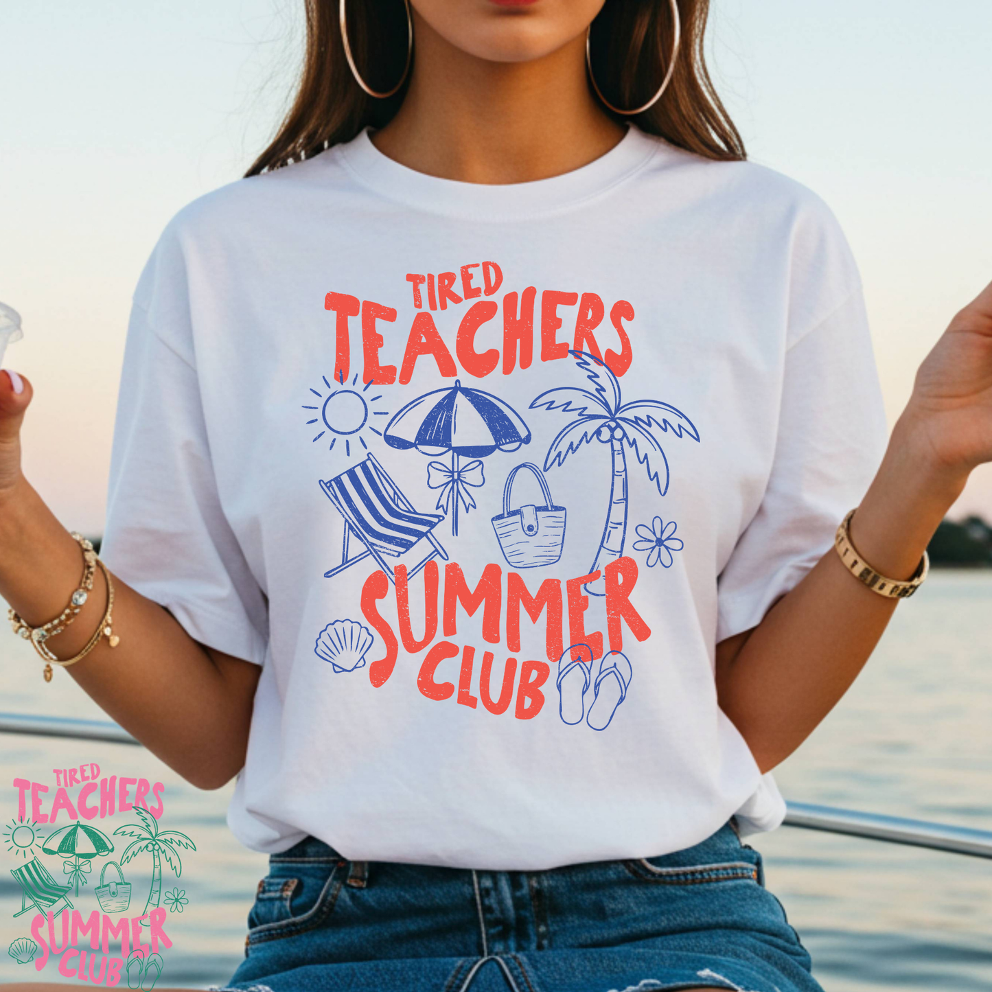 Tired Teachers Club (Multi Options) Full Color DTF Transfer