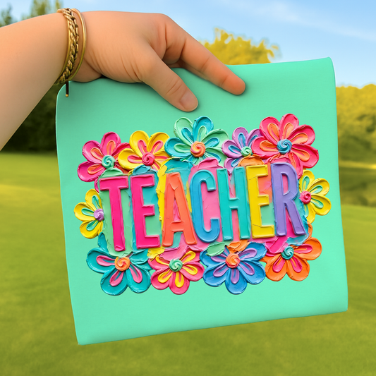 Paint Flower Teacher Full Color DTF Transfer