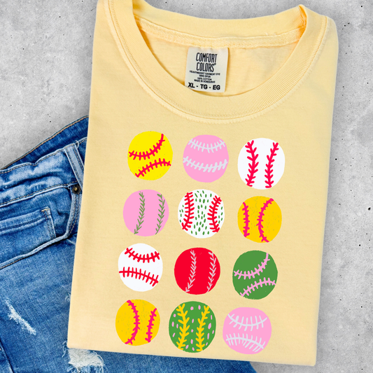 Softball's (Colorful) Full Color DTF Transfer