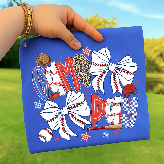 Game Day Baseball (Bows) Full Color DTF Transfer