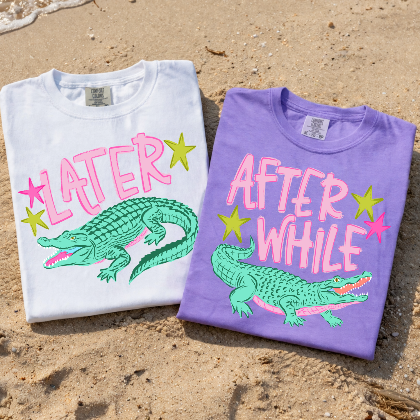 Later Gator - After While Crocodile (Pink)  Full Color DTF Transfer