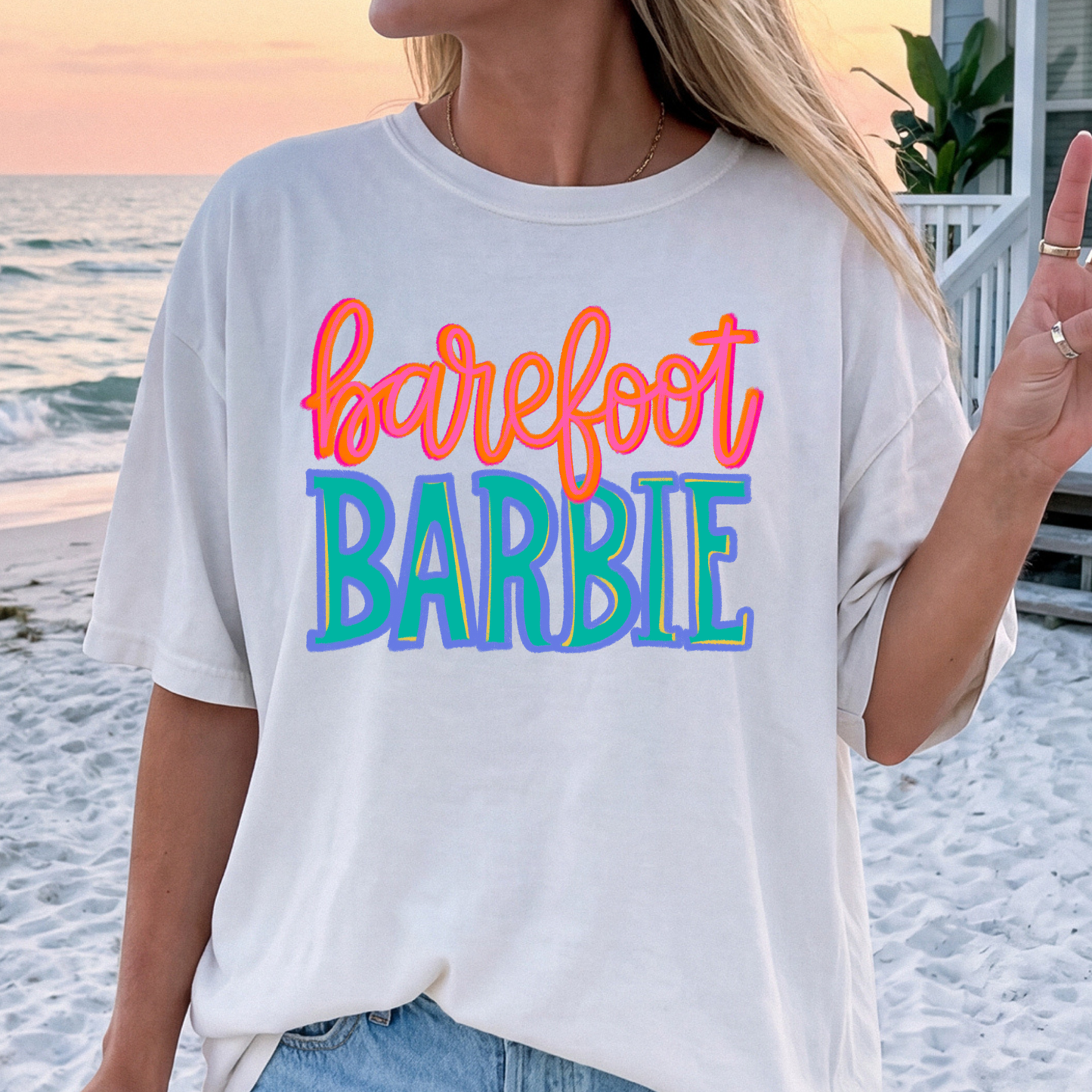 Barefoot Barbie Full Color DTF Transfer