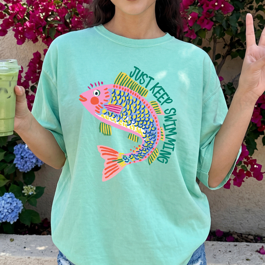 Just Keep Swimming Full Color DTF Transfer