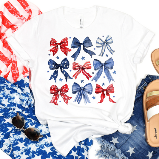 4th of July Bows Full Color DTF Transfer