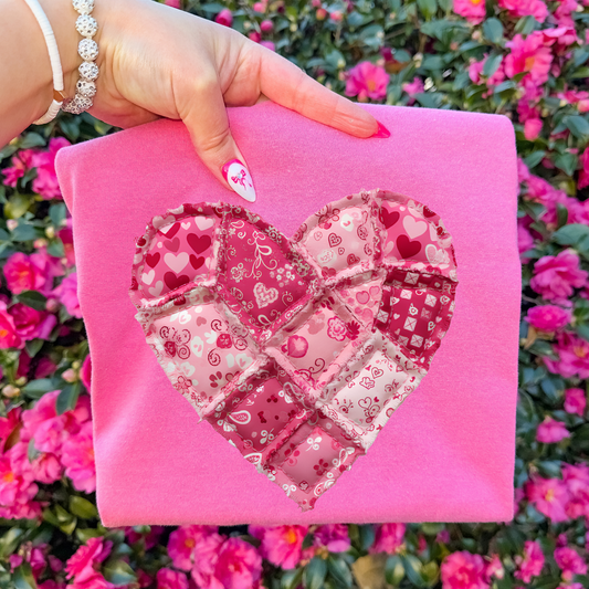 Quilt Heart Patch Full Color DTF Transfer
