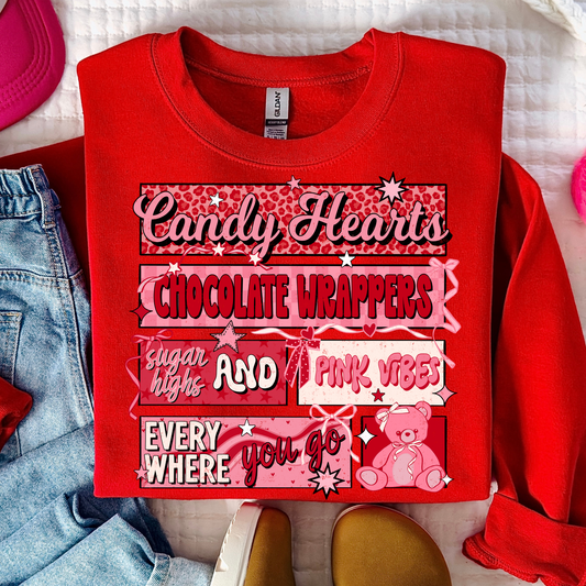 Valentine Block Design Full Color DTF Transfer