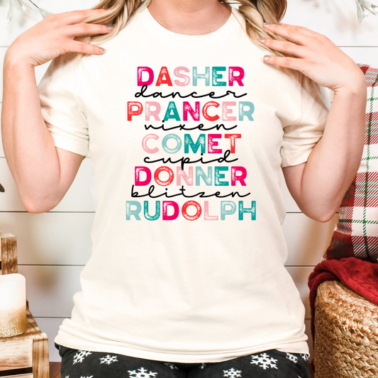 Reindeer Name Full Color DTF Transfer