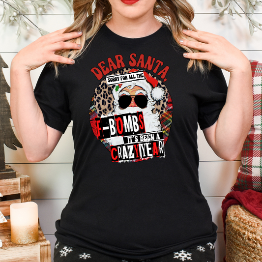 Dear Santa Sorry For All The F-Bomb Crazy Year  Full Color DTF Transfer