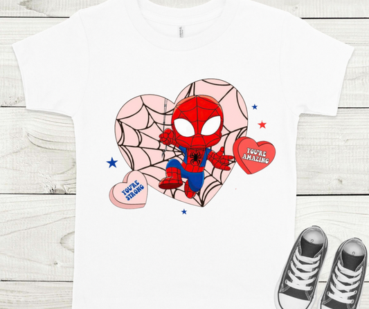 Spiderman Valentines Heart Web Full Color DTF Transfers