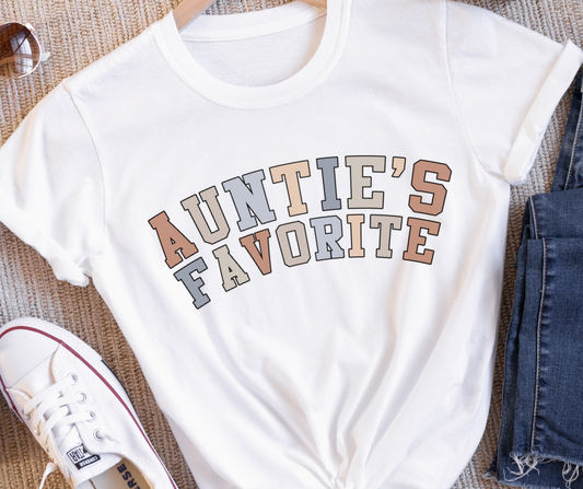 Auntie’s Favorite Aunt Design Full Color DTF Transfer