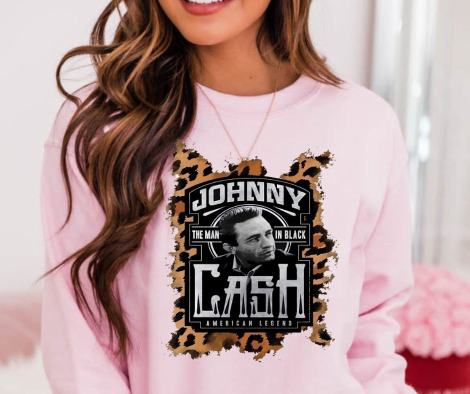 Johnny Cash Leopard Full Color DTF Transfer