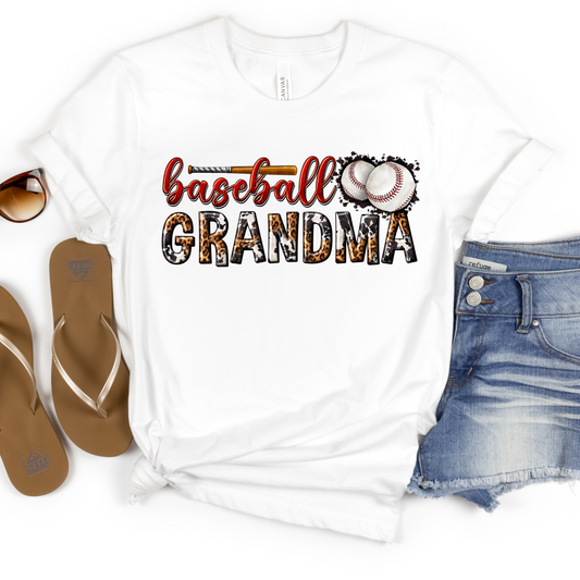 Baseball Grandma Leopard Cowprint Full Color DTF Transfer