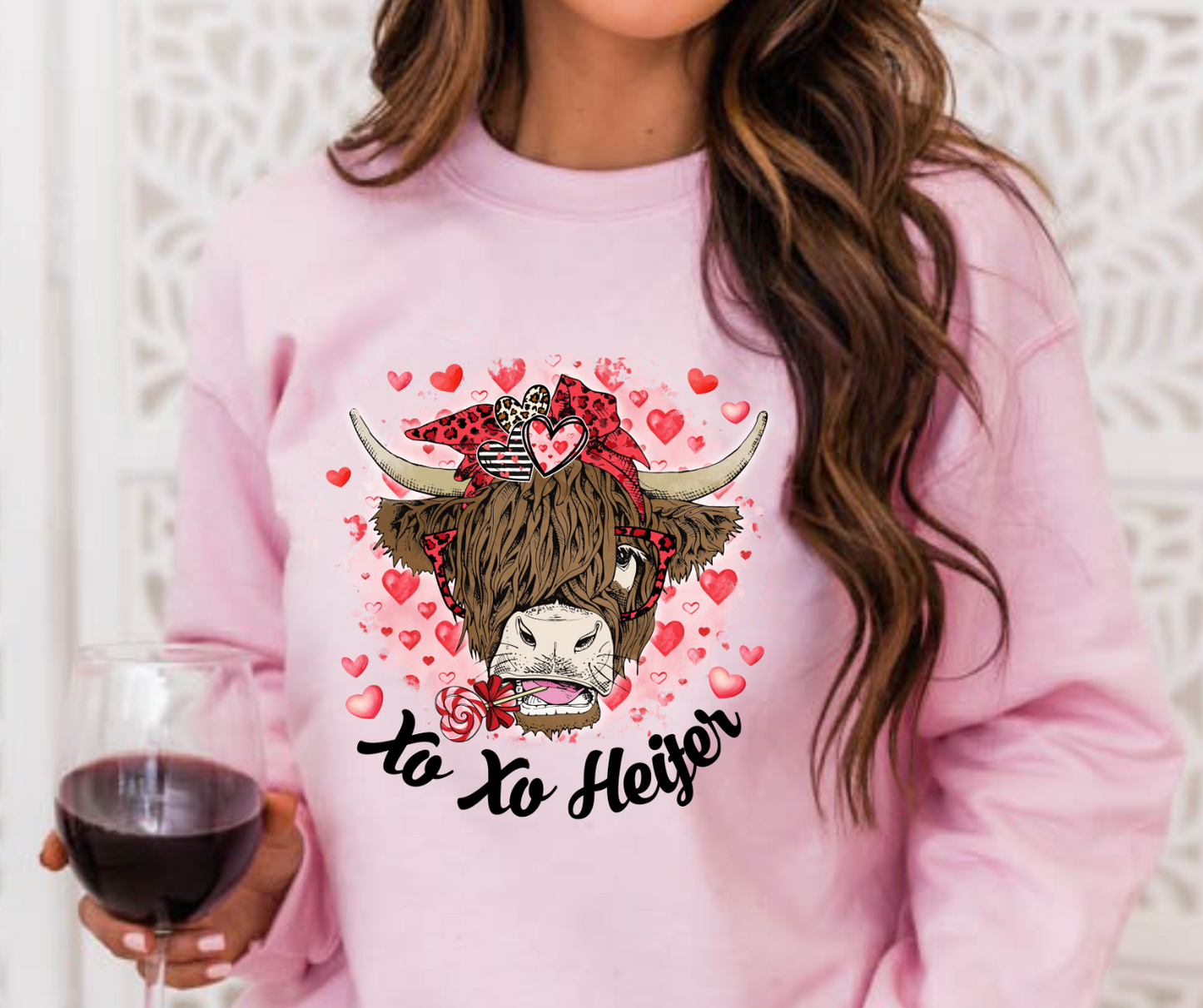 XOXO Heifer Valentine Full Color DTF Transfers