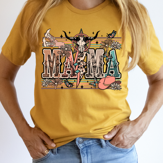 Western Theme Mama (Cowgirl Boots) Full Color DTF Transfers