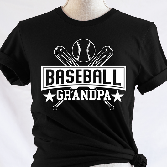 Baseball Grandpa (Cross Bat w/Ball) Full Color DTF Transfer