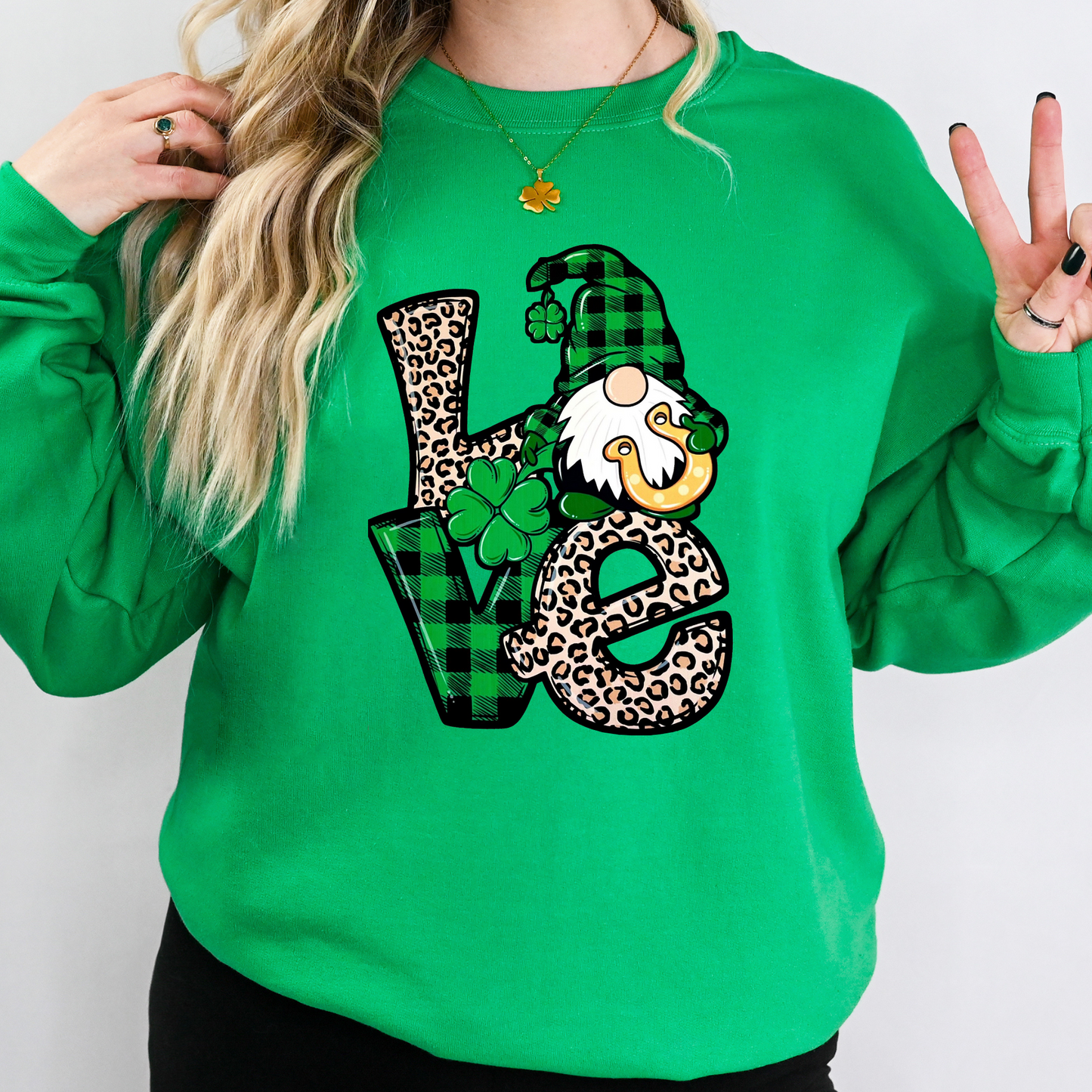 St Patrick's Love Stacked Gnome Full Color DTF Transfer