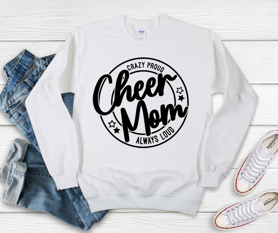 Cheer Mom Circle Crazy Proud Always Loud Theme Full Color DTF Transfer