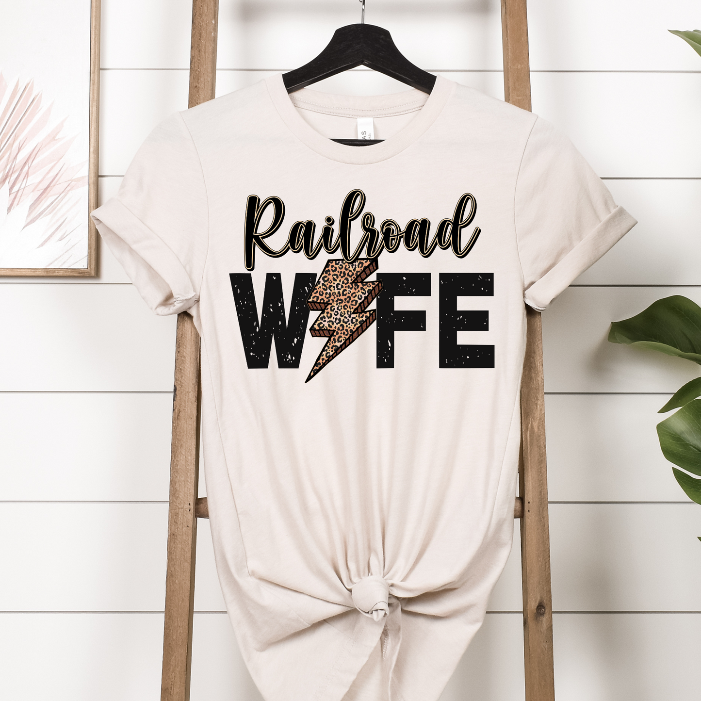 Railroad Wife Leopard Lightening Bolt Full Color DTF Transfer