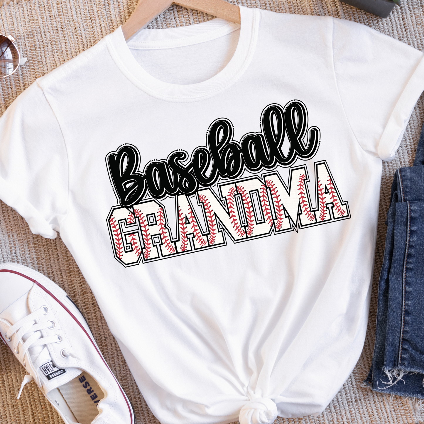 Baseball Grandma (Baseball Pattern Letters) Full Color DTF Transfer