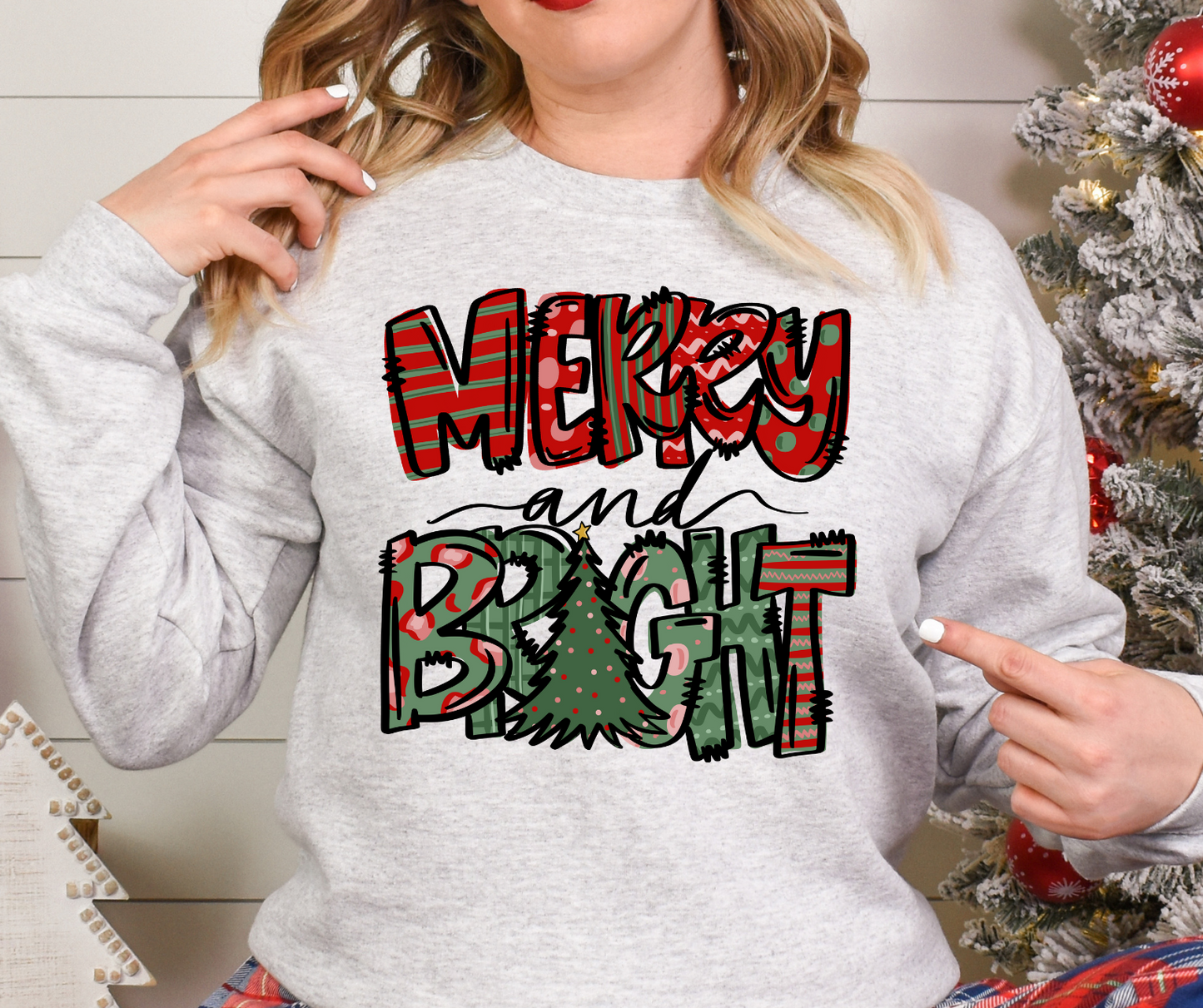 Merry & Bright Full Color DTF Transfer