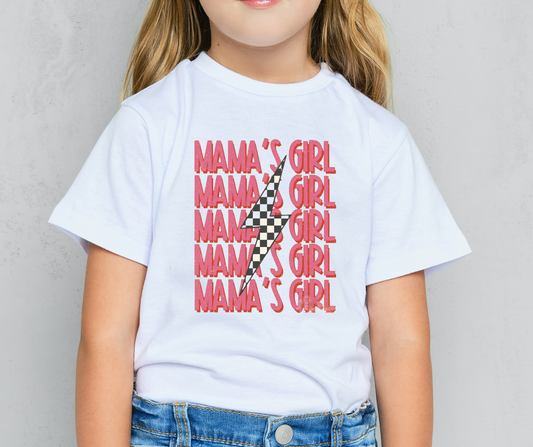 Mama's Girl Checkered Lightening Bolt Full Color DTF Transfer