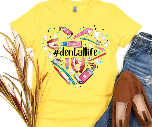 Dental Life Heart Collage Full Color DTF Transfer