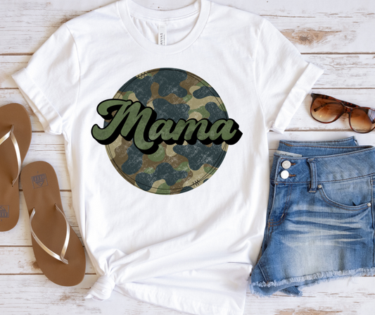 Mama Camo Circle Full Color DTF Transfer