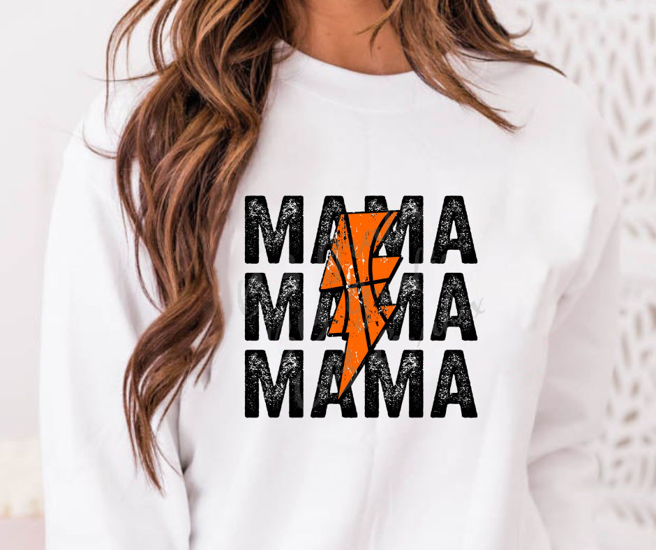 Mama Basketball Lightening Bolt Full Color DTF Transfer