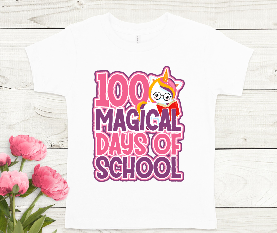 100 Magical Days of School Cat Full Color DTF Transfers