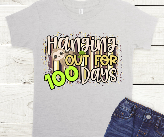 Hanging Out for 100 Days Sloth Full Color DTF Transfers