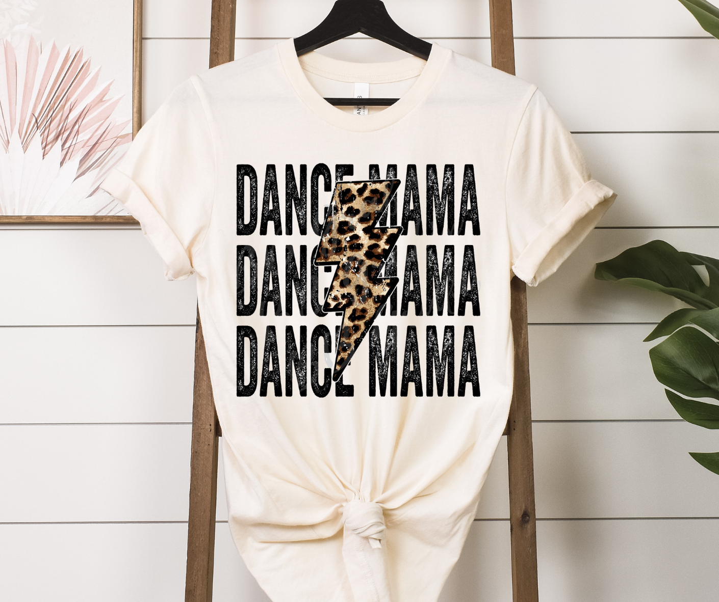 Distressed Dance Mama Repeat w/Leopard Lightening Bolt Full Color DTF Transfers