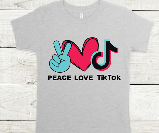 Peace Love and Tiktok (Icon) Full Color DTF Transfer