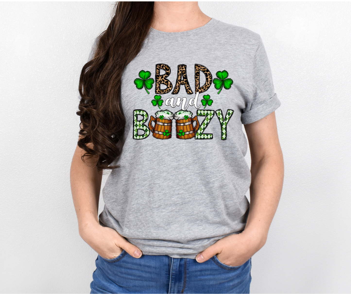 Bad & Boozy St Patrick's Full Color DTF Transfer