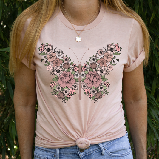 Floral Butterfly Full Color DTF Transfer