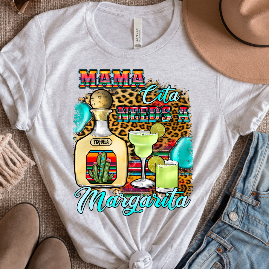 Mamacita Needs A Margarita (Tequila Serape Leopard) Full Color DTF Transfers