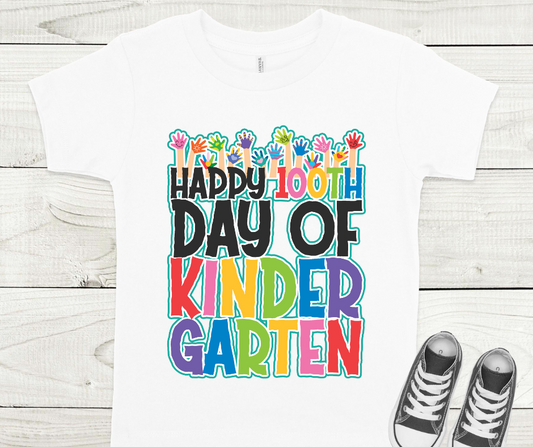 Happy 100 Day of Kindergarten (Hand Design) Blade Full Color DTF Transfers